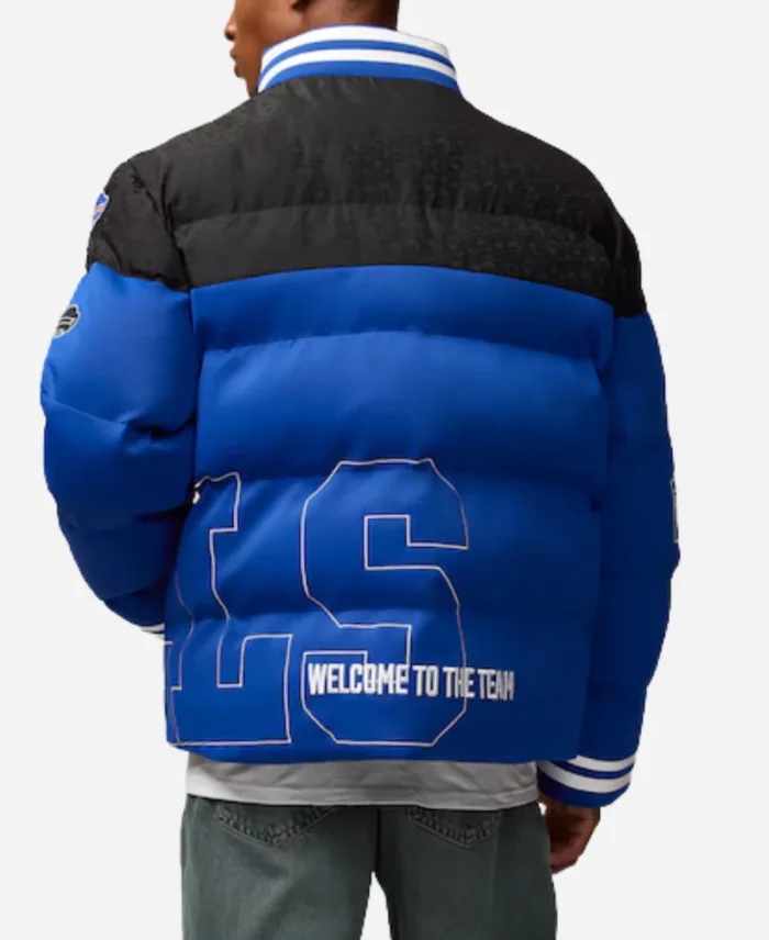 NFL Team Buffalo Bills Off Season Blue And Black Puffer Jacket