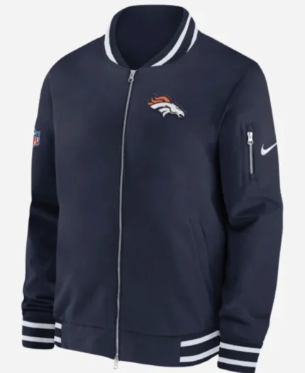 NFL Team Denver Broncos Sideline Coach Blue Bomber Jacket