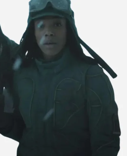 Nasha Adjaya Movie Mickey 17 2025 Naomi Ackie Green Jacket