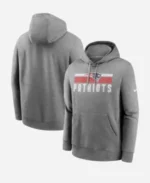 New England Patriots Heather Charcoal Hoodie Front Back