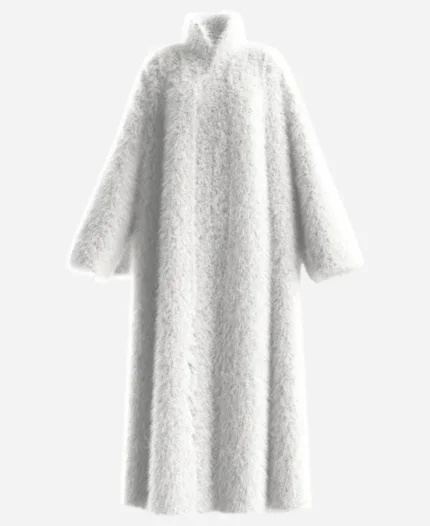 Noel Ivory Midi Vegan Fur Coat