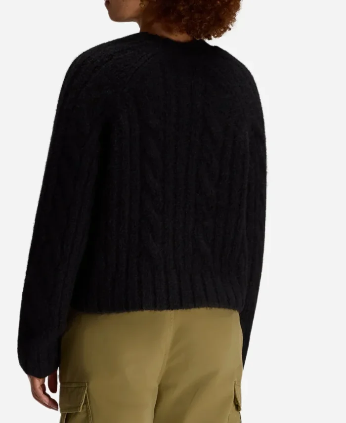 OVO Cropped Cableknit Black Sweater