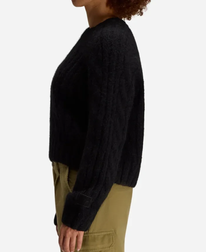 OVO Cropped Cableknit Black Sweater Sleeves