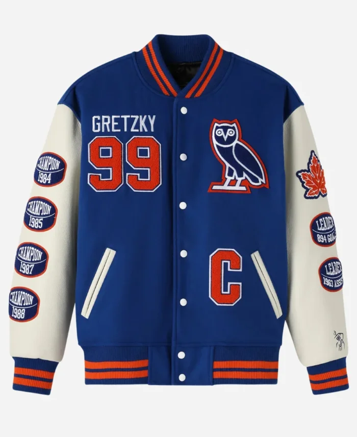 OVO Gretzky Blue Varsity Jacket