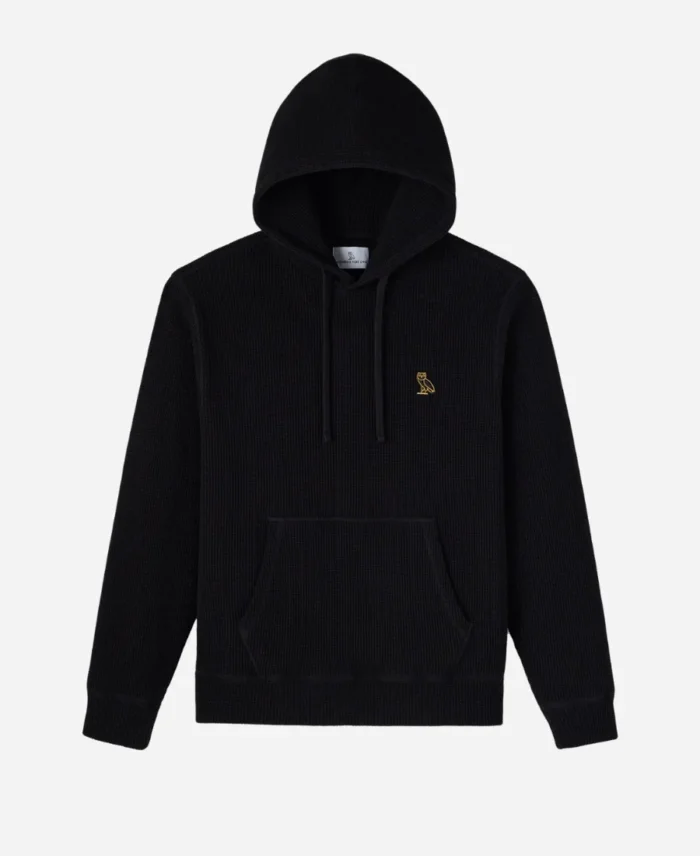 OVO Jersey Lined Waffle Black Hoodie