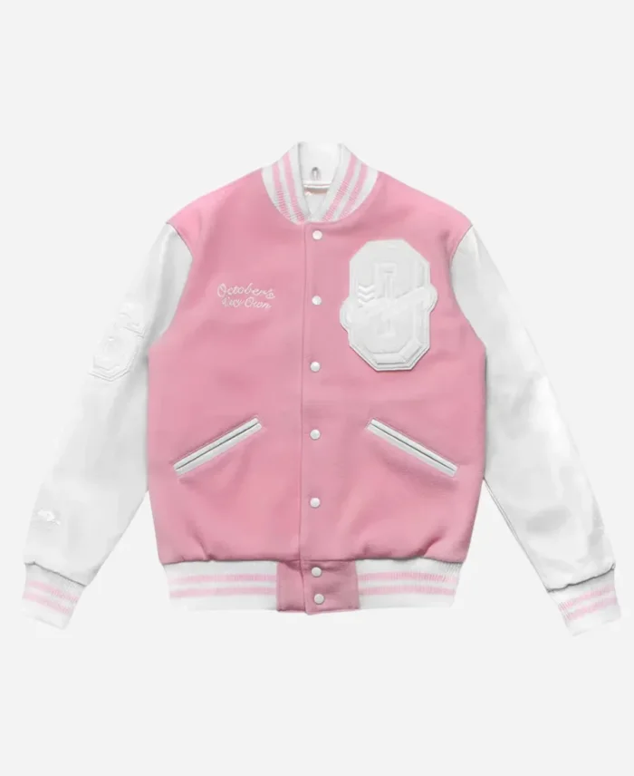 OVO Valentine’s Day Drake Pink Varsity Jacket For Sale