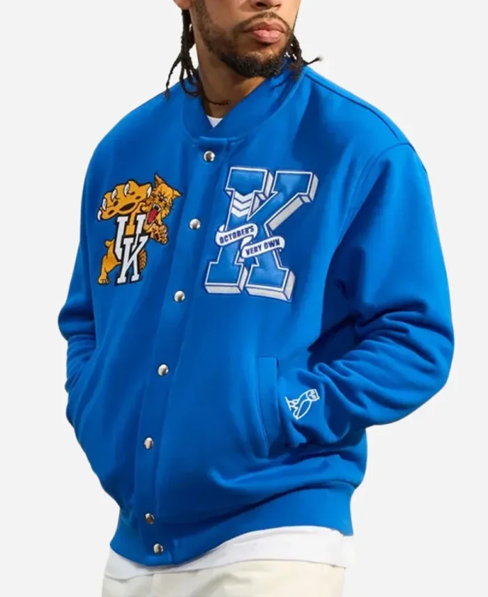 OVO X Kentucky Wildcats Blue Varsity Jacket