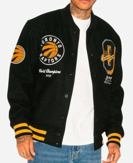 OVO X Toronto Raptors Varsity Black Jacket