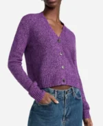 Olympia Lawrence TV-Series Matlock 2024 Skye P. Marshall Purple V-Neck Cardigan For Sale