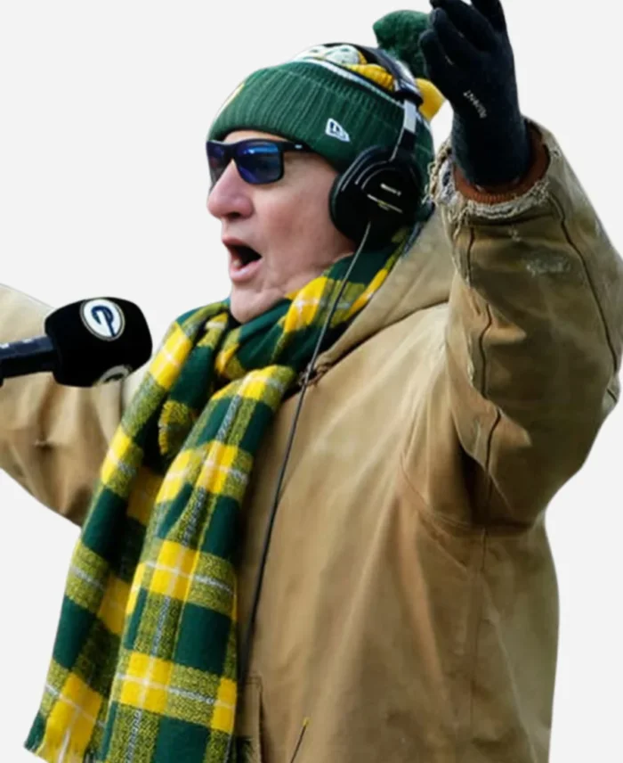 Packers vs Bears Game Craig Nelson Brown Hooded Jacket