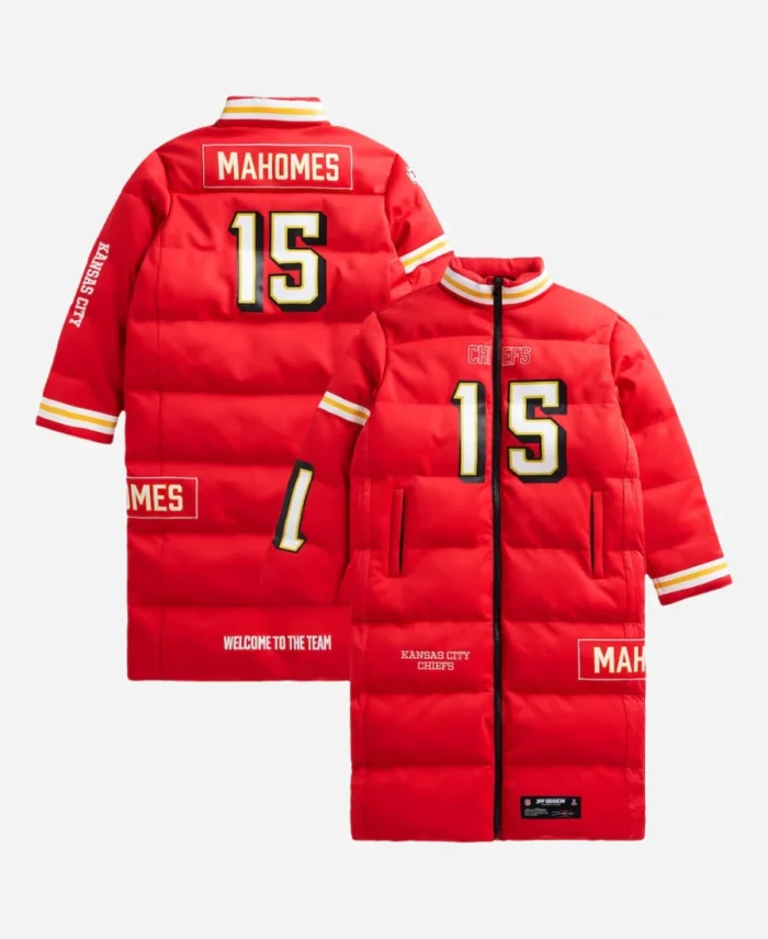 Patrick Mahomes Kansas City Chiefs Off Season Puffer Long Coat