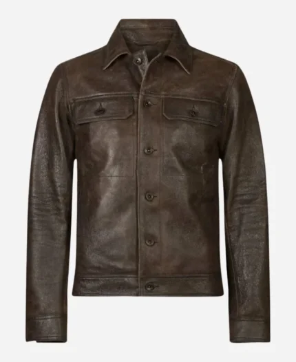 Paul Rudd Tv Series Only Murders in the Building Season 02 Ben Glenroy Brown Leather Jacket