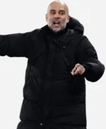 Pep Guardiola Black Hooded Puffer Coat