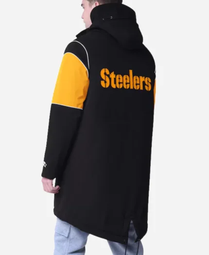 Pittsburgh Steelers Starter Black Dynasty Polyfill Stadium Full-Zip Hooded Jacket