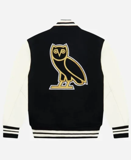 Playboy OVO Black Varsity Full-Snap Wool Jacket For Sale