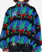 Real Housewives Of Salt Lake City Heather Gay Bunny Print Oversized Fleece Jacket