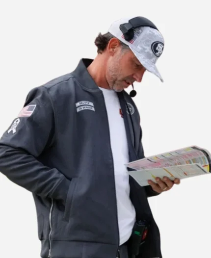 Salute To Service San Francisco 49ers 2024 Grey Bomber Jacket