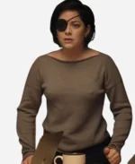 Sarah Greene Bad Sisters S02 Grey Sweater