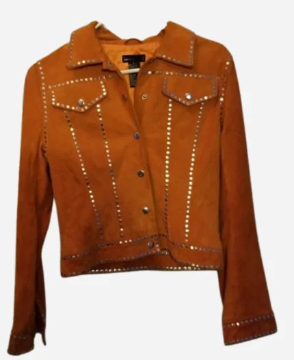 Sarah Michelle Tv Series Buffy The Vampire Slayer Buffy Summers Brown Studded Jacket