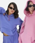 Selena Gomez Connar Franklin Blue And Pink Hoodie Suit