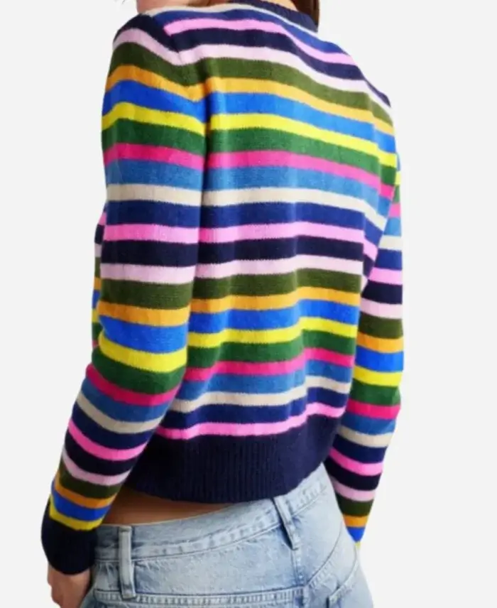 Shrinking S02 Christa Miller Rainbow Striped Cardigan