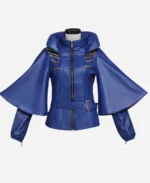 Sofia Carson Tv Series Descendants S03 Evie Studded Blue Leather Jacket