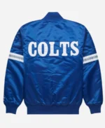 Starter Indianapolis Colts Royal Blue Satin Bomber Jacket