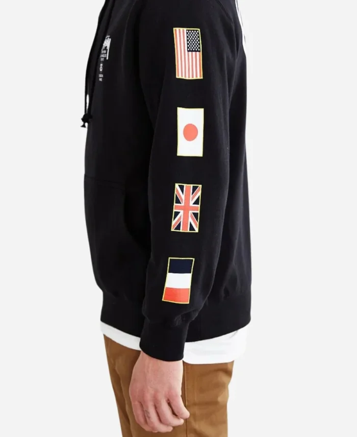 Stussy World Flags Pullover Hoodie Sleeves 2