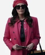 Taylor Cole Movie A Reason for the Season 2024 Evie Lane Pink Wool Coat For Womens