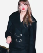 Taylor Swift Gemstone Button Cropped Black Peacoat