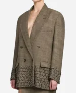 Taylor Swift Stella Mccartney Crystal Cage Oversized Blazer Brown For Sale