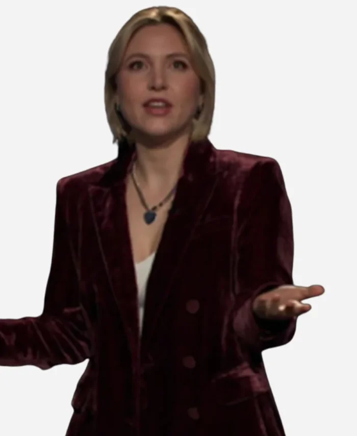 Taylor Tomlinson After Midnight 2024 Maroon Velvet Blazer