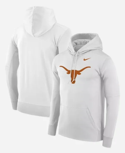 Texas Longhorns White Pullover Hoodie Front Back