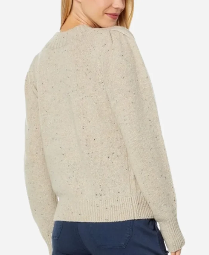 The Merry Gentlemen Britt Robertson Beige Crewneck Sweater