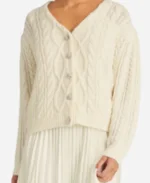 The Today Show 2024 Hoda Kotb White Cable Knitted Cardigan For Women