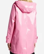 The Today Show Savannah Guthrie Pink Leather Rain Coat For Sale