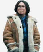 The Umbrella Academy S04 Megan Mullally Brown Shearling Coat