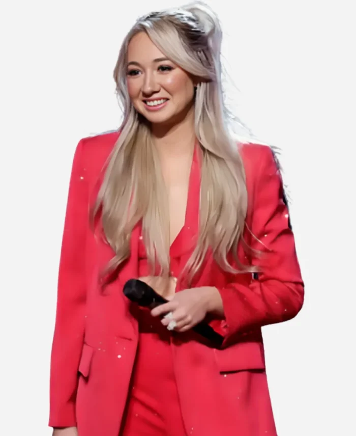 The Voice S26 Christina Eagle Pink Embellished Blazer