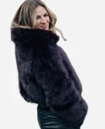 Today Show Erin Andrews Purple Faux Fur Coat