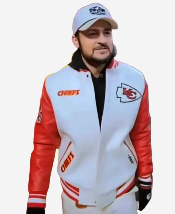 Tyler Hynes Kansas City Chiefs White Varsity Jacket