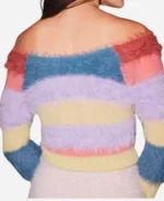 Unstable S02 Iris Apatow Stripped Fuzzy Multicolor Sweater Back