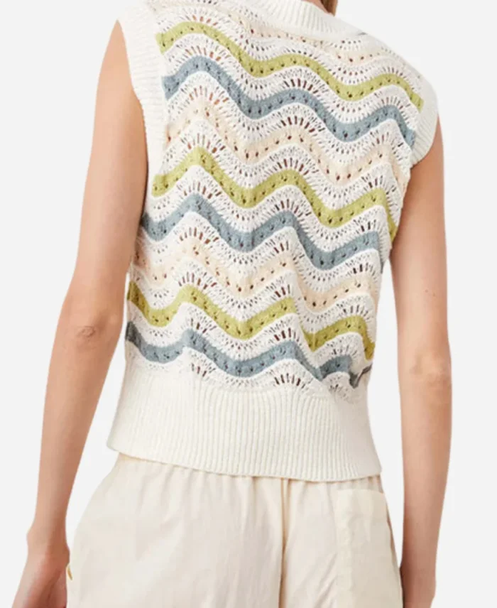 Unstable S02 Rachel Marsh Striped White Crochet Tank Top