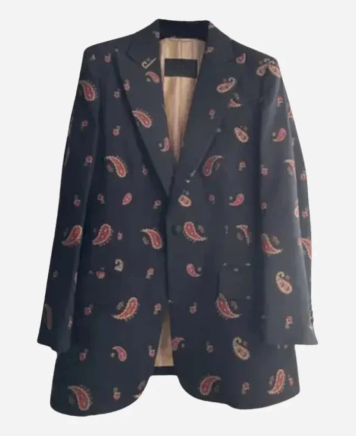 Will Trent S03 Sonja Sohn Black Paisley Print Blazer Front