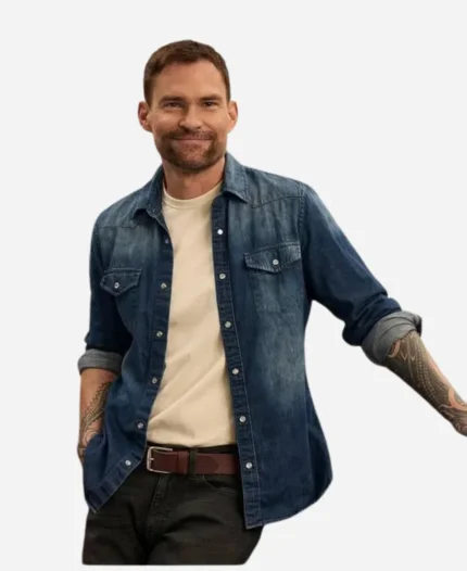 Shifting Gears Seann William Scott Denim Blue Shirt