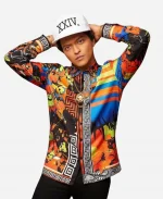 24k Magic Bruno Mars Printed Silk Shirt