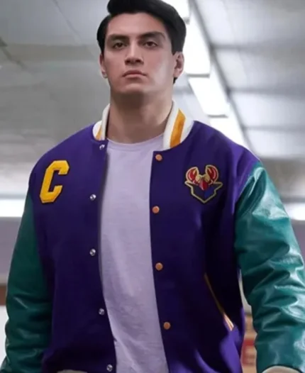 Abbott Tv Series Davey & Jonesie’s Locker Kevin Osea Purple and Green Varsity Jacket
