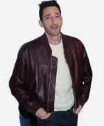 Adrien Brody football Maroon Leather Jacket