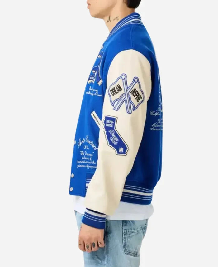 Amiri Dream Team Appliquéd Blue Letterman Varsity Jacket