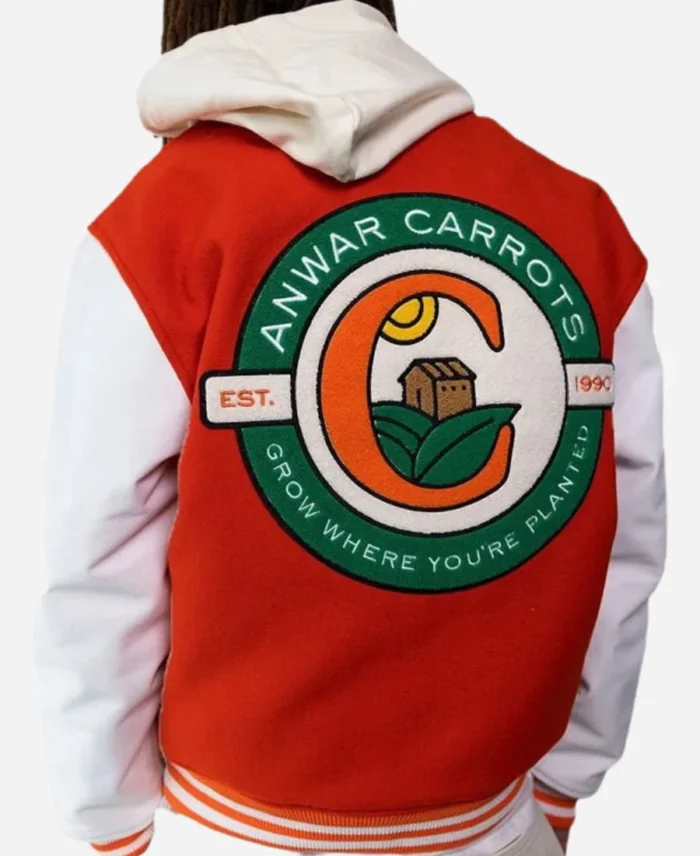 Anwar Carrots x Walmart Red & White Varsity Jacket For Sale