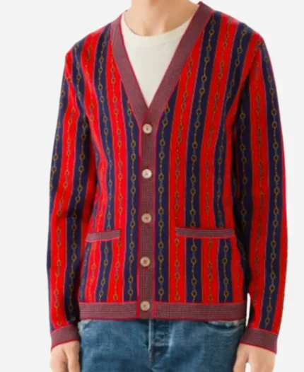 Olly Sholotan Bel-Air S03 Red Horsebit Knit Cardigan